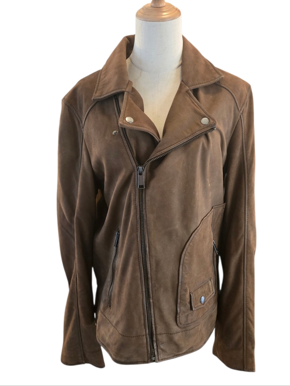 Wilson's Leather Brown Suede Men's Moto Jacket NWT